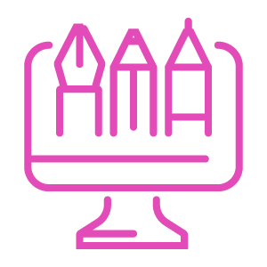 Symbool van drone in neon roze voor onze website.
